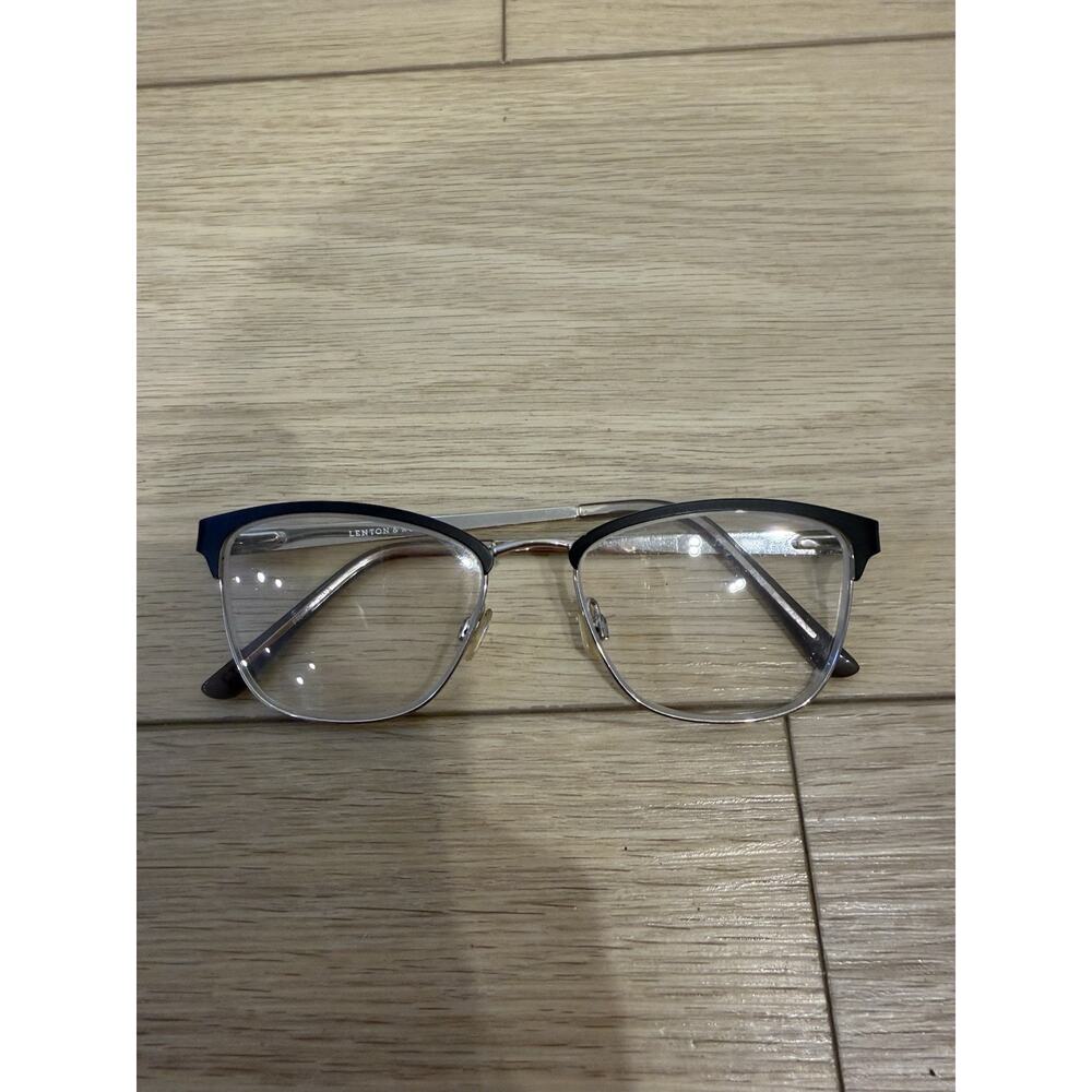 Lenton & Rusby LR5019 001 Black Eyeglasses Silver Square Full Rim 52-16 140